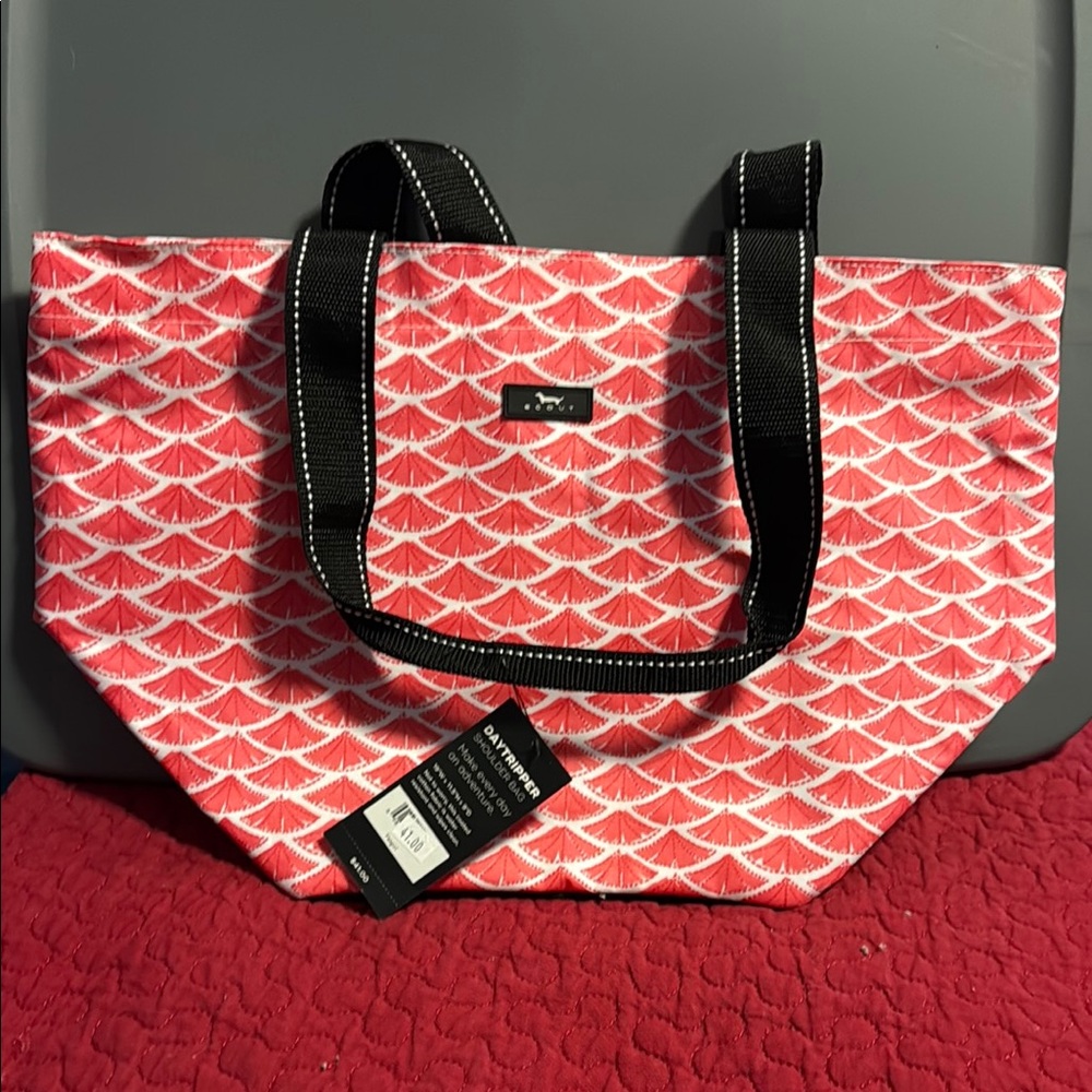Scout Geometric Red and Black Tote Bag